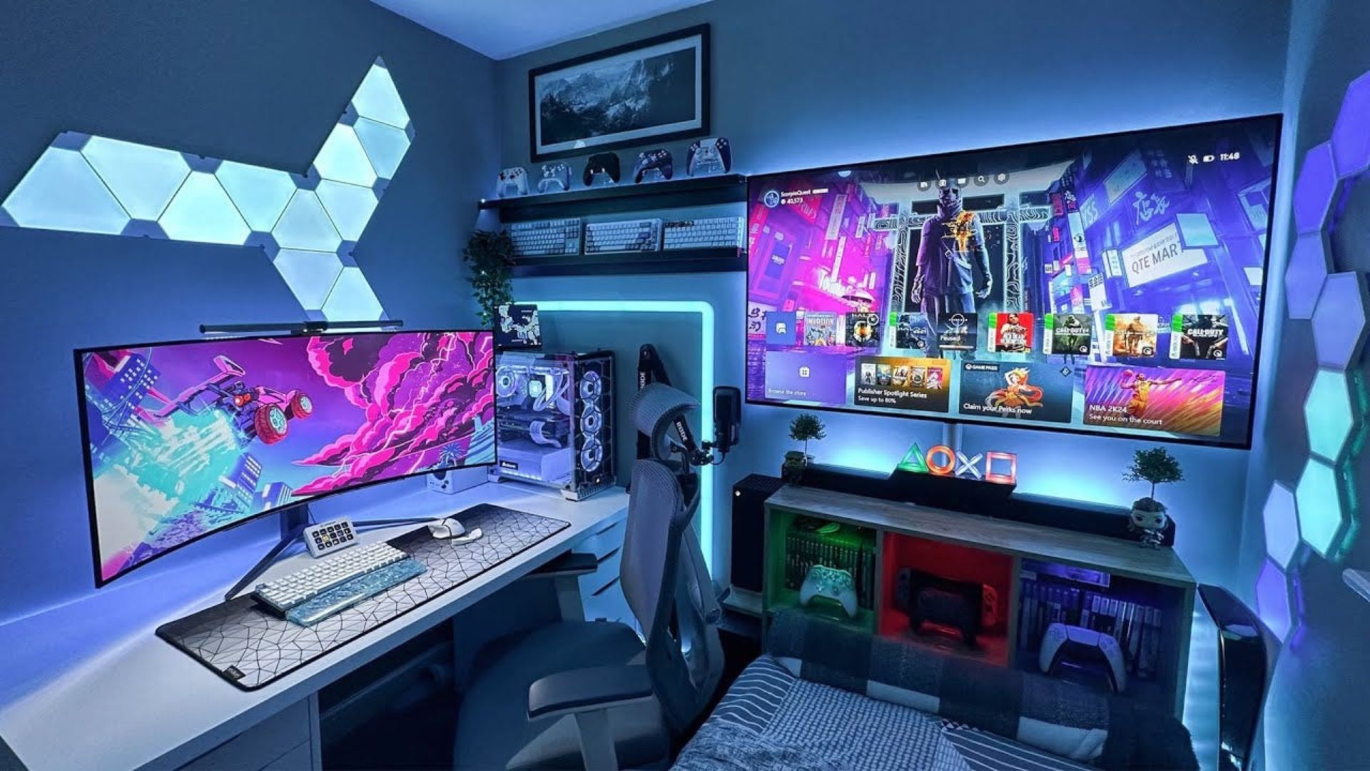 desktop gaming setup 